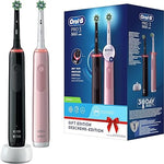 BROSSE A DENTS Oral - B Pro 3 - 3900 - Lot De 2 Brosses À Dents Électriques, Rose Et Noire - ABPM