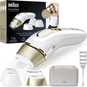 Épilateur à domicile Braun IPL Silk·Expert Pro 5 avec sac de rangement, rasoir Venus, 4 accessoires, PL5358 - ABPM