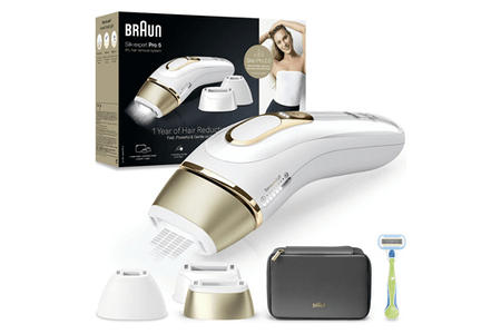 Epilation semi - définitive Braun Appareil a Lumière Pulsée SilkExpertPro 5 PL5242 BLANC - OR - ABPM