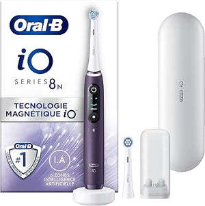 Oral - B iO 8N Brosse À Dents Électrique Violette connectée Bluetooth, 2 Brossettes, 1 Étui De Voyage - ABPM